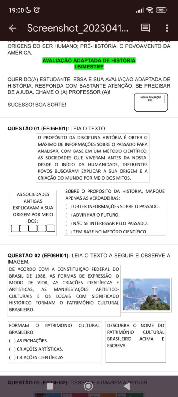 Provas Adaptadas de História (6º ao 9º Ano) - Image 4