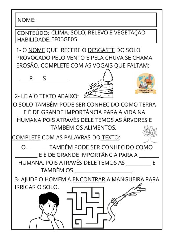 Atividades Autismo 6º ao 9º GEOGRAFIA - Image 4