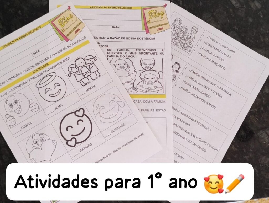 Atividade Ens. Religioso 1º ano - História Lúdica