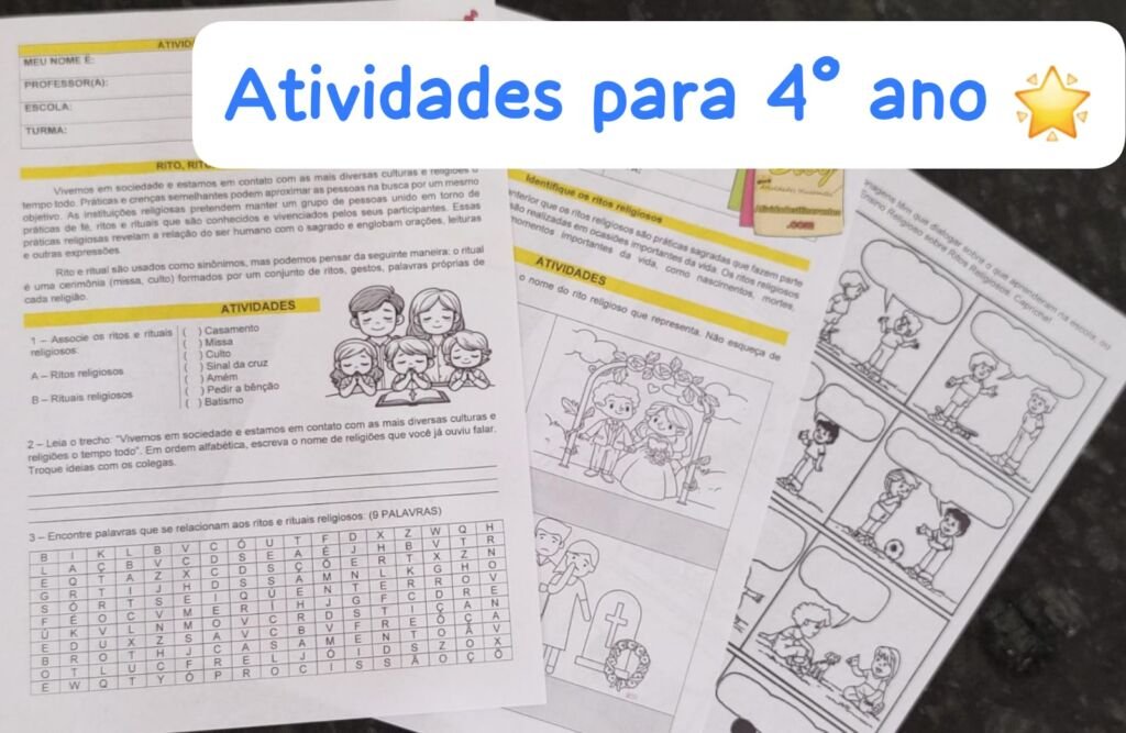 Atividade Ens. Religioso 4º ano - História Lúdica