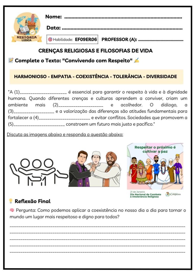 Combo Apostilas de Ensino Religioso 6º ao 9º Ano - História Lúdica