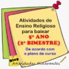 Atividades de Ensino Religioso para 5⁰ ano 2⁰ Bimestre