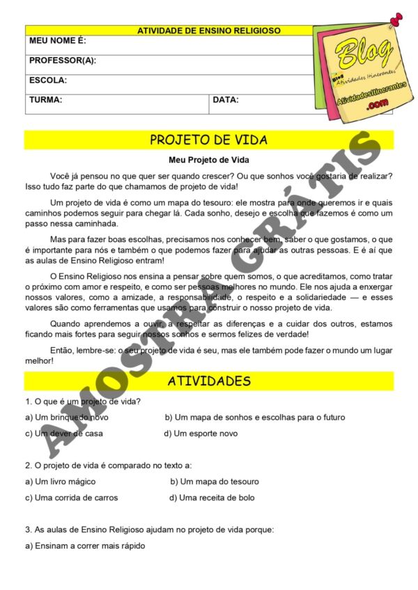 Atividades de Ensino Religioso para 5⁰ ano 2⁰ Bimestre - Image 5