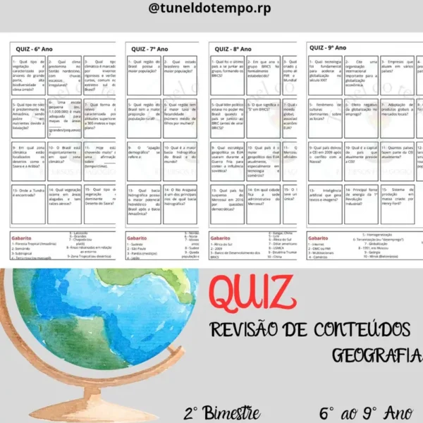 Quiz Revisão de Conteúdos 2° Bimestre (Geografia)