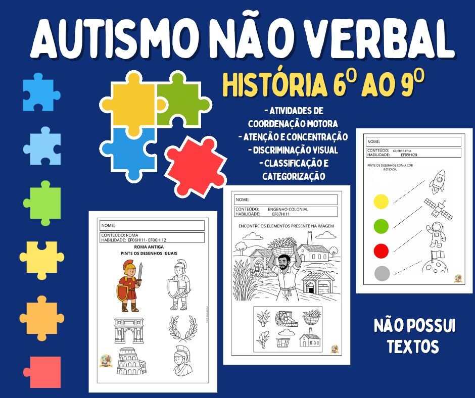 Atividades Autismo não verbal - história