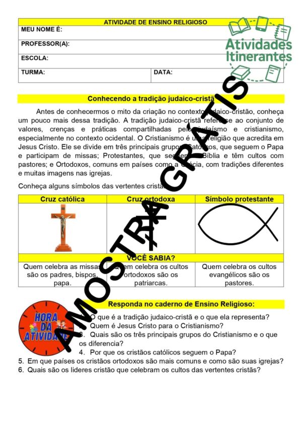 Mini Apostila de Ensino Religioso para 5⁰ ano - Image 3