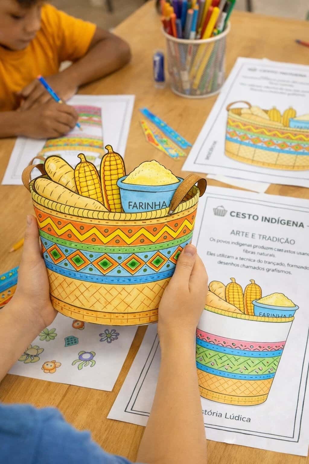 Oficina de cestos indígenas