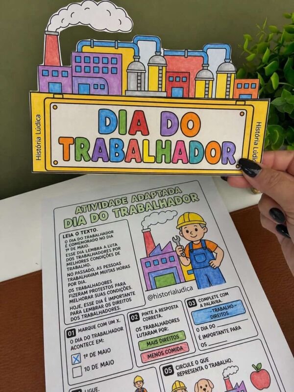 Atividade lúdica dia do trabalhador - História Lúdica