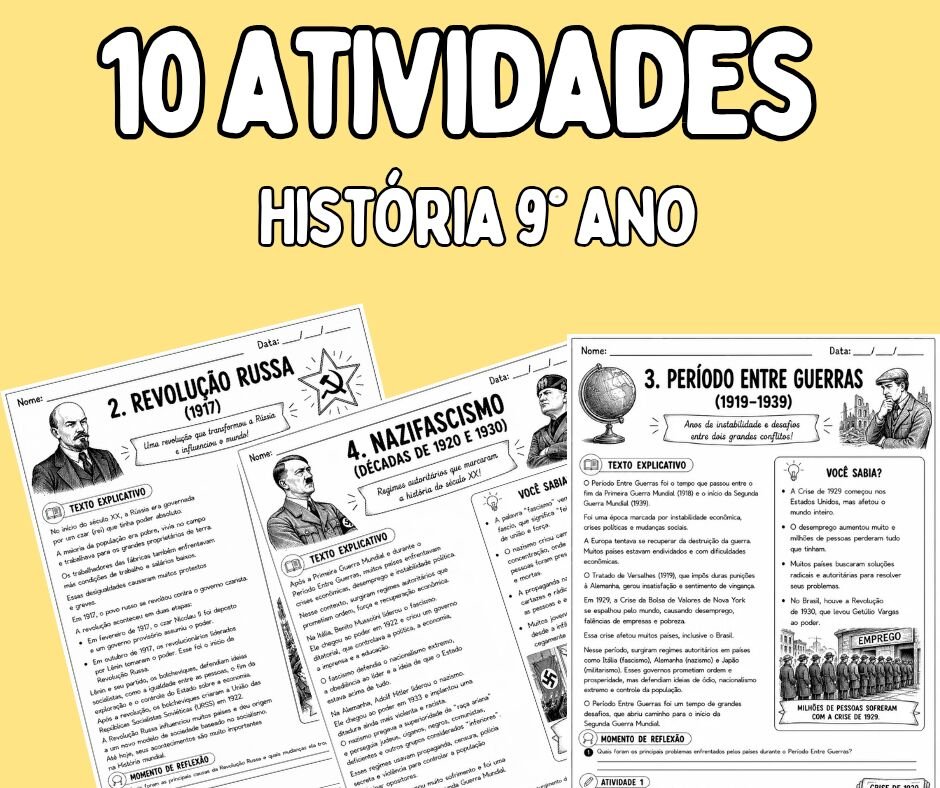 10 atividades de história 9⁰ ano