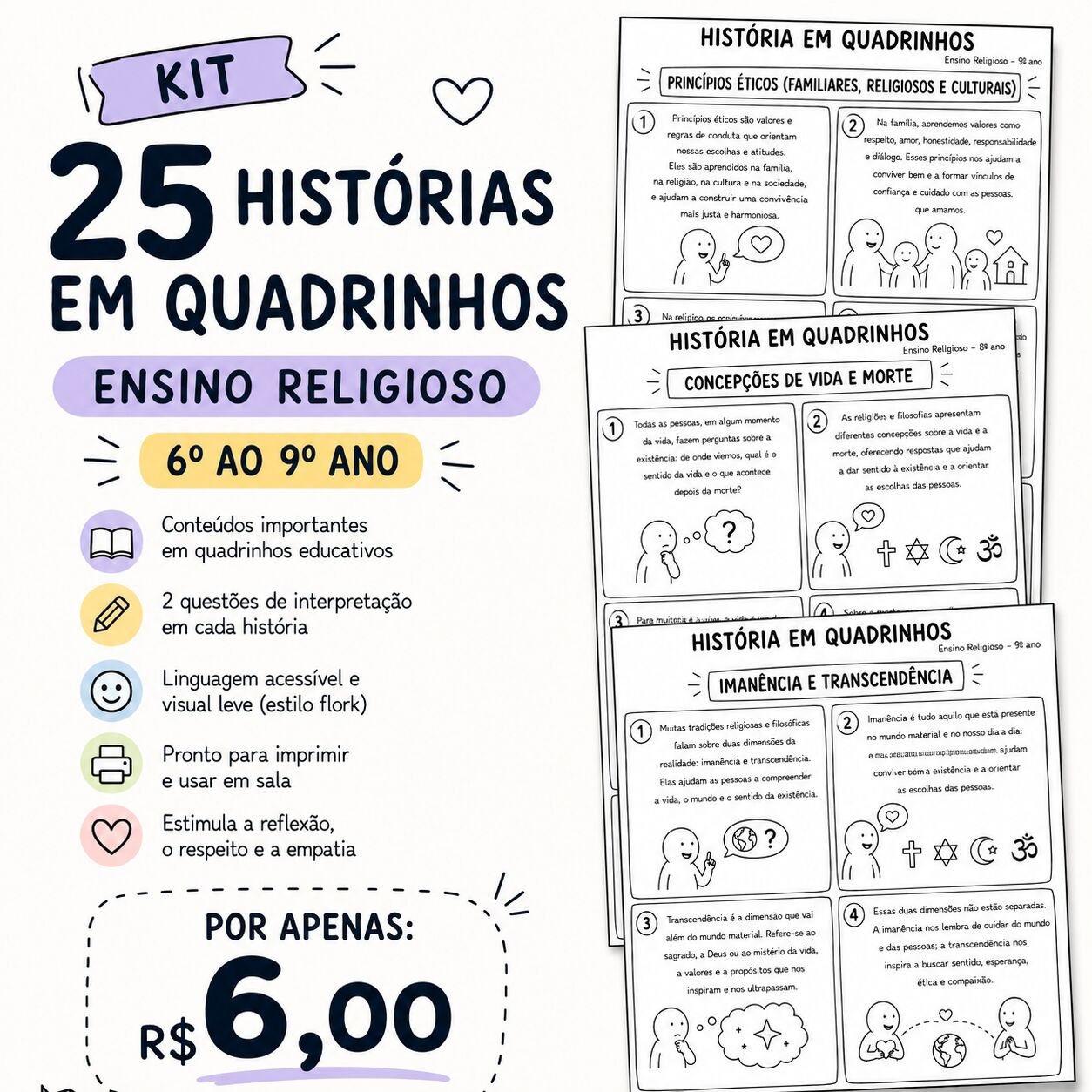 História em quadrinhos Ensino Religioso