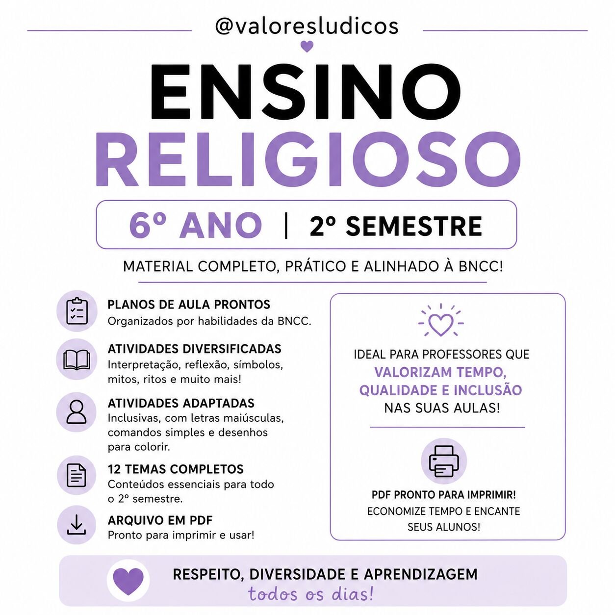 Ensino Religioso – 6º Ano (2º Semestre)