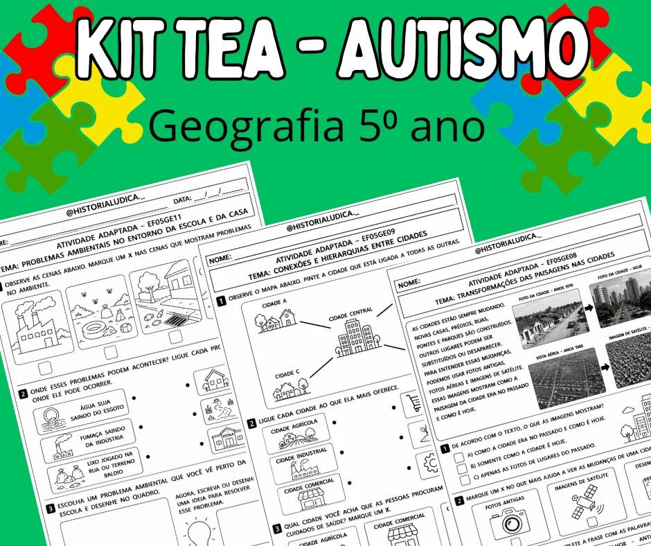 Atividades para Autistas 5⁰ ano – Geografia